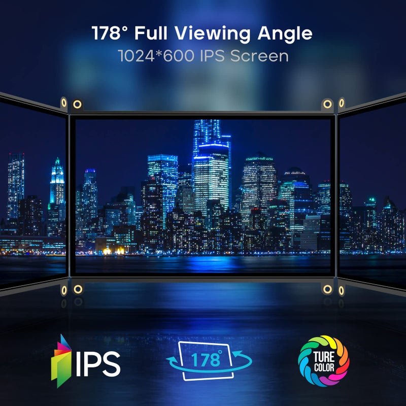 ROADOM 7â€™â€™ Raspberry Pi Screen, IPS1024Ã—600,Responsive Smooth Touch,Dual Built-in Speakers,HDMI Input,Compatible with Raspberry Pi 5/4/3,Driver Free - Image 4